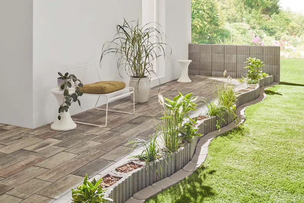 Rasenfix 22x12x4 cm Grau mit Fase