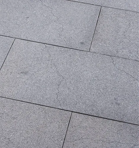 Bodenplatten Granit Caballo Viso m. Fase 40x40x3cm dunkelgrau OF gesaegt, geflammt
