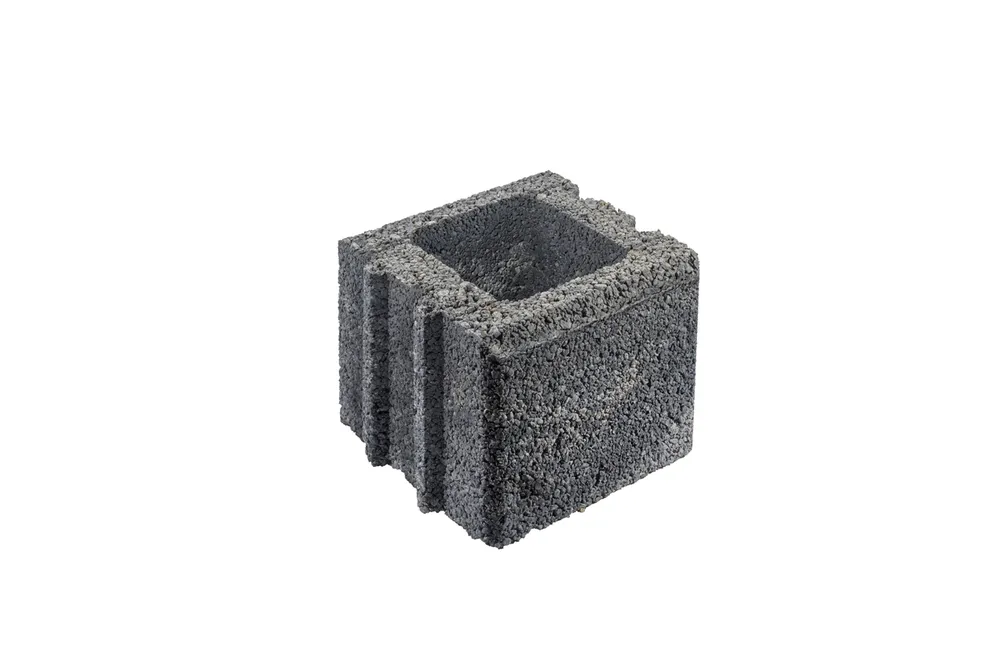 Bellamur Halbstein 25x25x20 cm Grau-Anthrazit Melange mit Fase