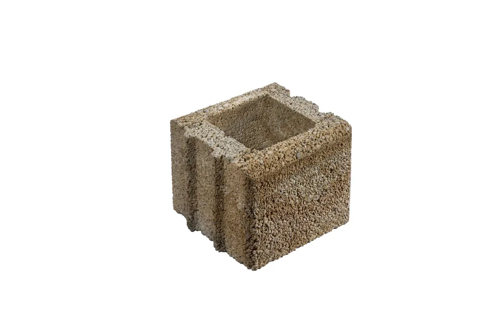 Bellamur Halbstein 25x25x20 cm Sahara-Weiß Melange mit Fase