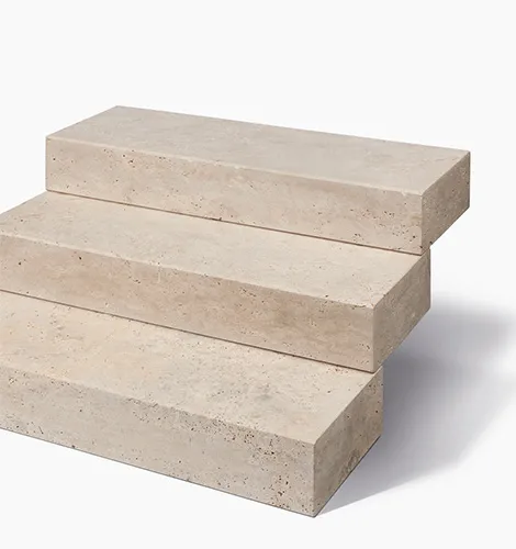 Travertinblockstufe Classic Light beige 100 cm
