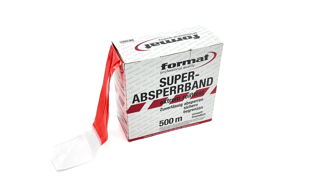 ABSPERRBAND ROT/WEISS 80MM BREIT,500M LANG