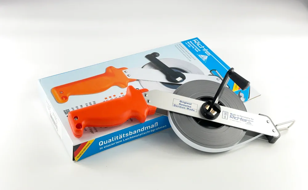 BANDMASS 50M STAHL WEISS IN SR-RAHMEN